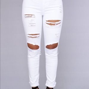 Fashion nova Blanched white jeans